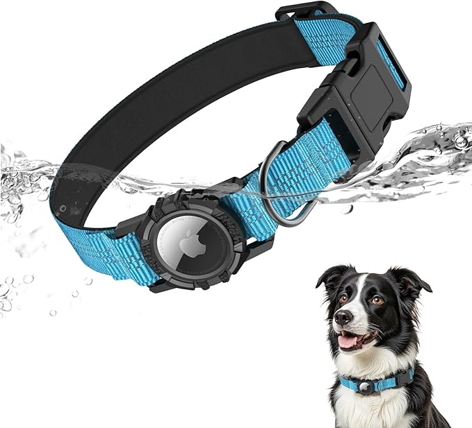 AirTag Dog Collar, IP68 Waterproof Integrated Air Tag Dog Collars with Reflective, Ultra-Durable