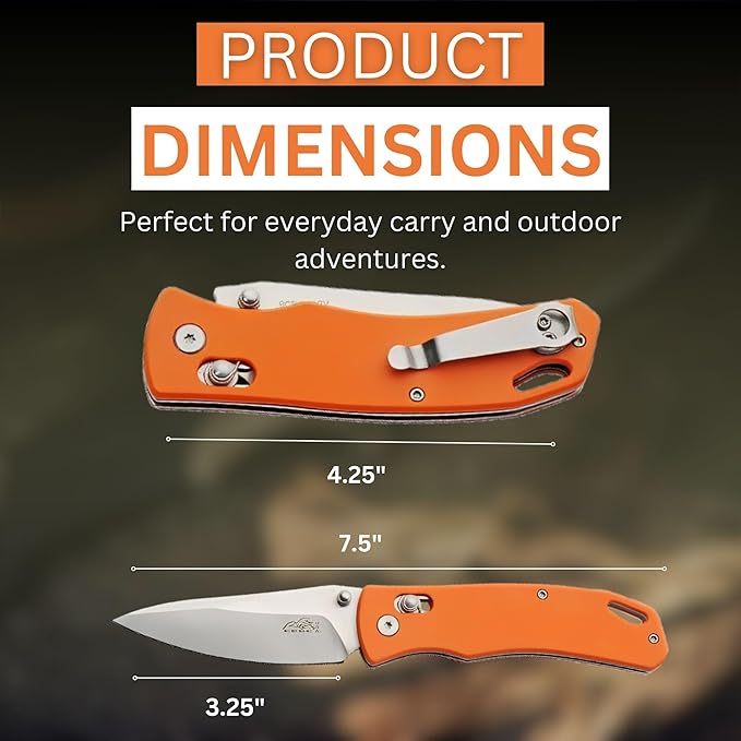 Rite Edge Premium 4.25" Moss G10 Rolling Lock (RLS) Folding Knife ??Stainless Steel Blade, Green