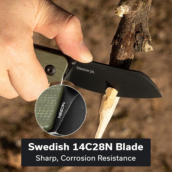 CIVIVI Crabby Pocket Knife, EDC Folding Knife for Men Women with Swedish 14C28N Blade Contoured G10