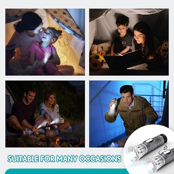 Jexine 100 Pcs Mini Flashlight Keychain Bulk Assorted Colors Torch Keyring Flashlights LED Small