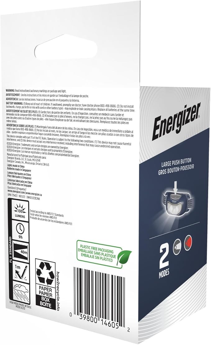 Energizer Universal Plus LED Headlamp, Lightweight Bright Headlamp for Outdoors, Camping and