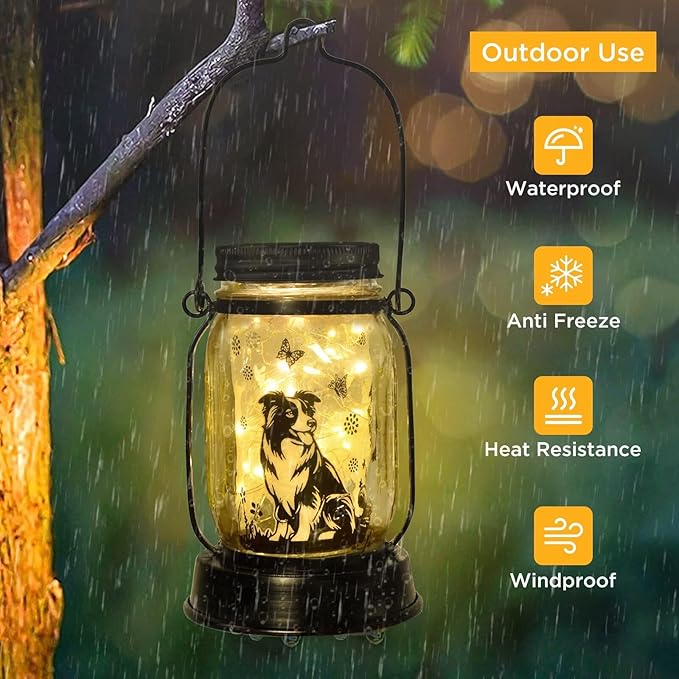Border Collie Gifts for Women/Men Border Collie Solar Lanterns Dog Mom Birthday, Dog Lovers