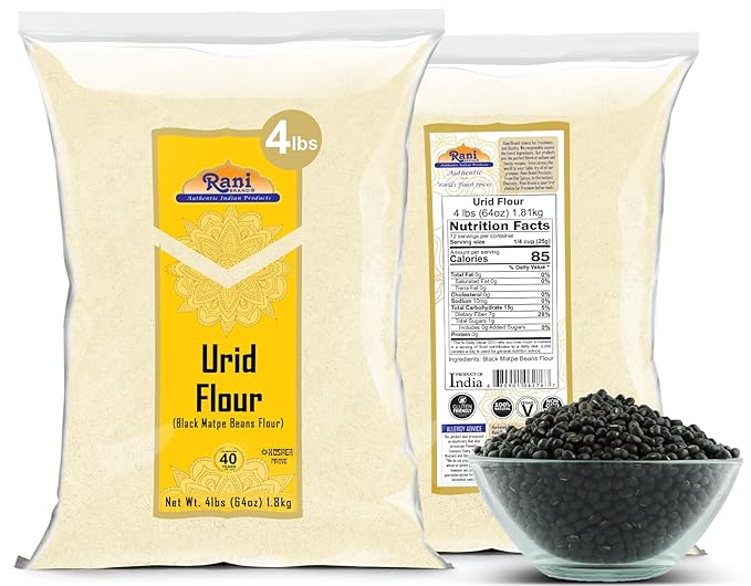 Rani Urid/Urad Flour (Black Matpe Beans Flour) 64oz (4lbs) 1.81kg Bulk ~ All Natural | Vegan |