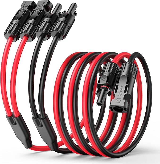 Bateria Power Y-Branch Solar Connectors 21FT 10AWG Extension Cable, Solar Cable Parallel Adaptor