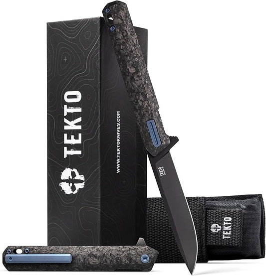 F2 Bravo Folding Pocket Knife - D2 Steel Blade, Ceramic Ball Bearings - EDC - Snap, Swift Flip for