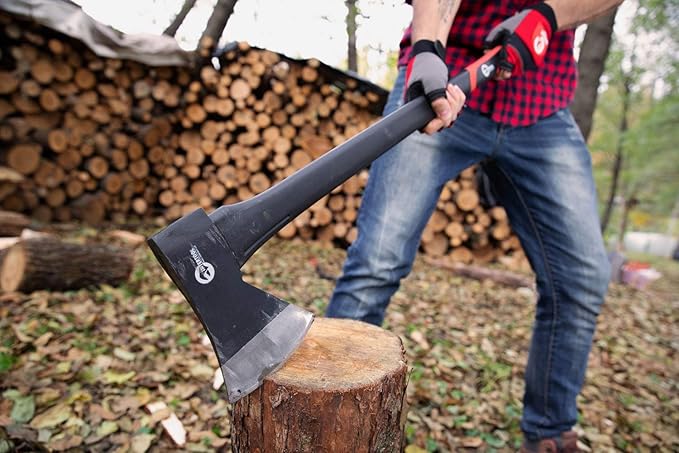 INTERTOOL 36 Inch Chopping Axe | Heavy Duty Wood Cutting & Felling Axe for Firewood | 2.8lb Head