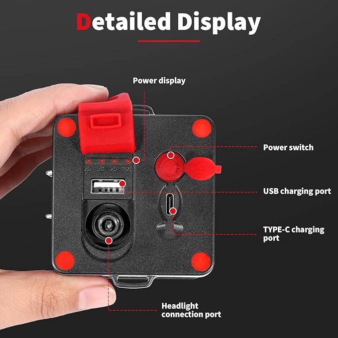 Superbright Bright LED Headlamp Powerful Portable Rechargeable Headlight Flashlight with External