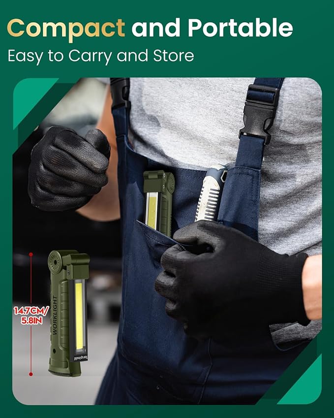 Coquimbo Tool Gifts for Men Him, Rechargeable LED Work Light Grill Light with Magnetic Base and