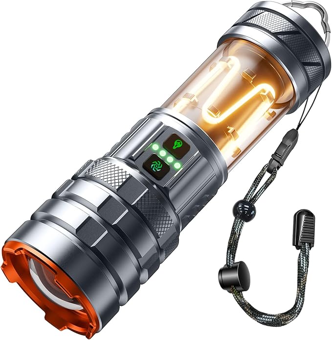 LED Flashlights High Lumens Rechargeable, 90000 High Lumens Super Bright Flashlight Camping with 11