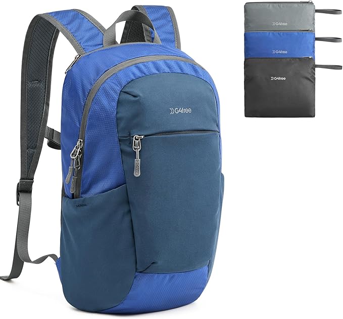 G4Free Packable Hiking Backpack 20L Lightweight Foldable Travel Daypack with Thickened Back Panel