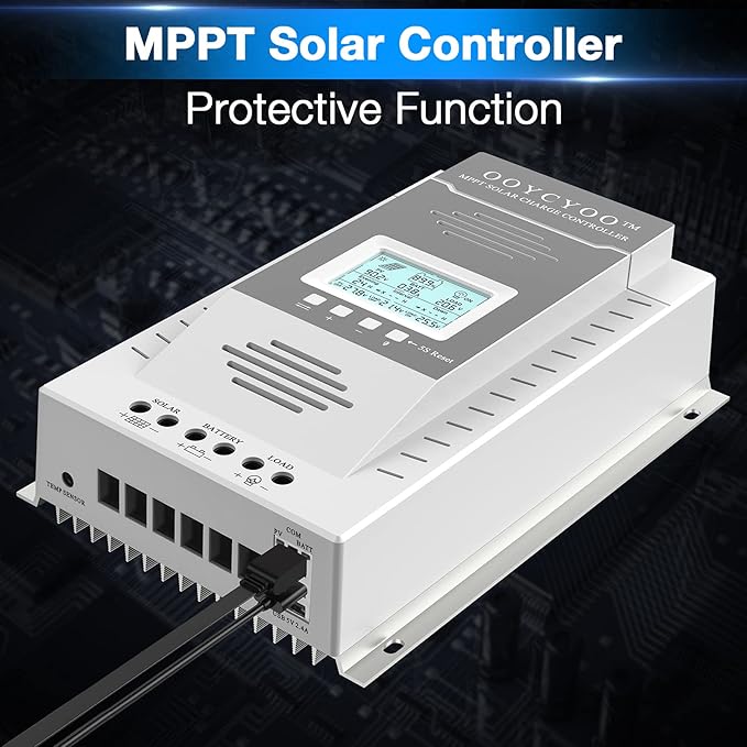 MPPT Charge Controller 100 amp 12V/24V Auto, 100A Solar Panel Charge Regulator with Blacklight LCD
