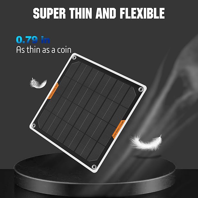 OYMSAE 12V Solar Battery Charger ，5W Waterproof Solar Battery Maintainer,Portable Solar Panel