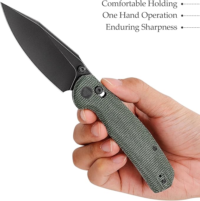 Folding Knives, 3.34??14C28N EDC Knife for Men, Pocket Knife with Clip,Thumb Stud,Micarta