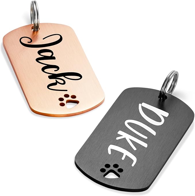 Ultra Joys Dog Tags Personalized for Pets - Hollow Paw Custom Pet ID Tag - Engraved Dog Tag for
