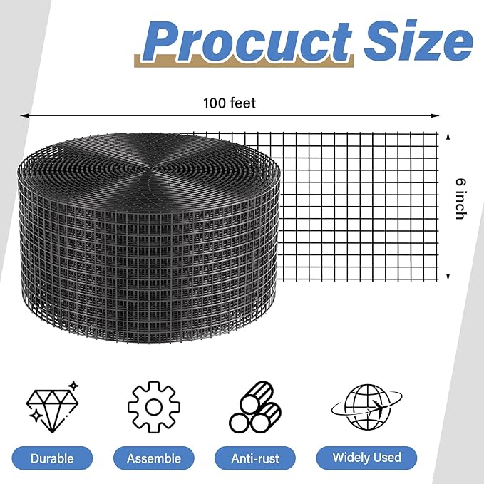 Solar Panel Bird Guard,6in x 100ft Critter Guard Roll Kit for Roof Protection Net Wire