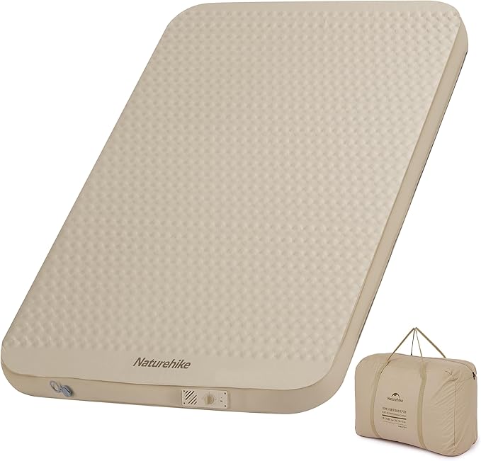 Naturehike 4.7’’ Thick Self Inflating Sleeping Pad with Built in Electric Pump, Double Foam Camping