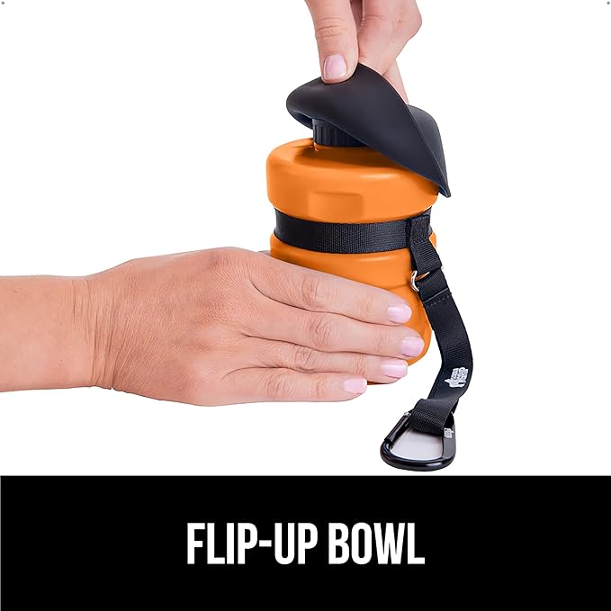 GORILLA GRIP Dog Water Bottle, Portable Water Bowl Dispenser for Dogs, 20 oz Leak Proof Pet Travel
