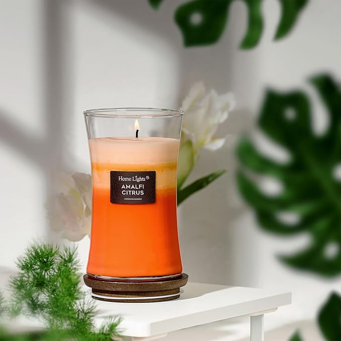 HomeLights 3-Layer Candles for Home Scented, 21.52 OZ Natural Soy Wax Scented Candles Burns Up to