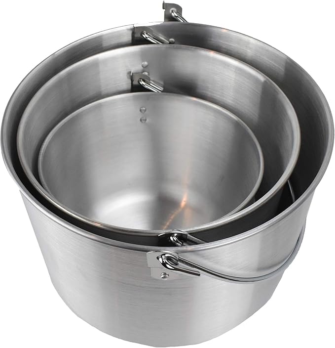 AceCamp Nested Pot Aluminum Lightweight Cooking Pot Set Outdoor Large Stock with lid and folding