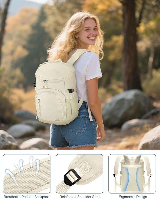 Cooler Backpack Insulated Waterproof,30 Cans Backpack Coolers Leakproof Lunch Backpack for Men