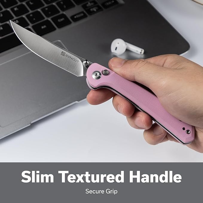 SENCUT Skelfin Pocket Knife for EDC, Folding Knife with 3.3'' Blade & G10 Handle, for Camping