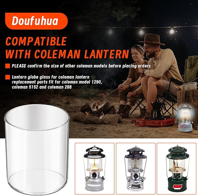 Glass Globe for Fueled Lanterns Replacement for Coleman Lantern Glass Globe, Globe for Coleman