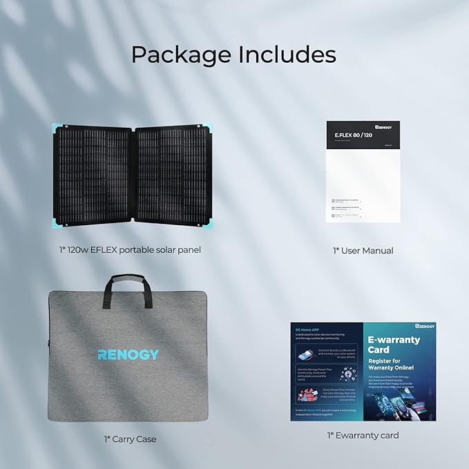 Renogy 120 watt Portable Solar Panel for Power Station, 12v Foldable Solar Panel for Camping RV of