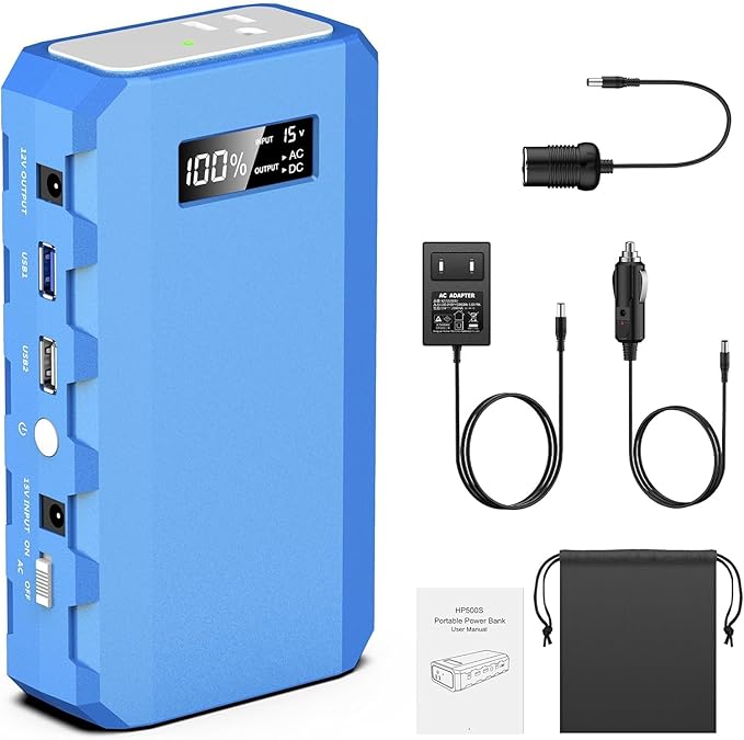 Portable Power Station with AC Outlet, Powkey 65W/110V External Battery Pack 24000mAh/88.8Wh Power