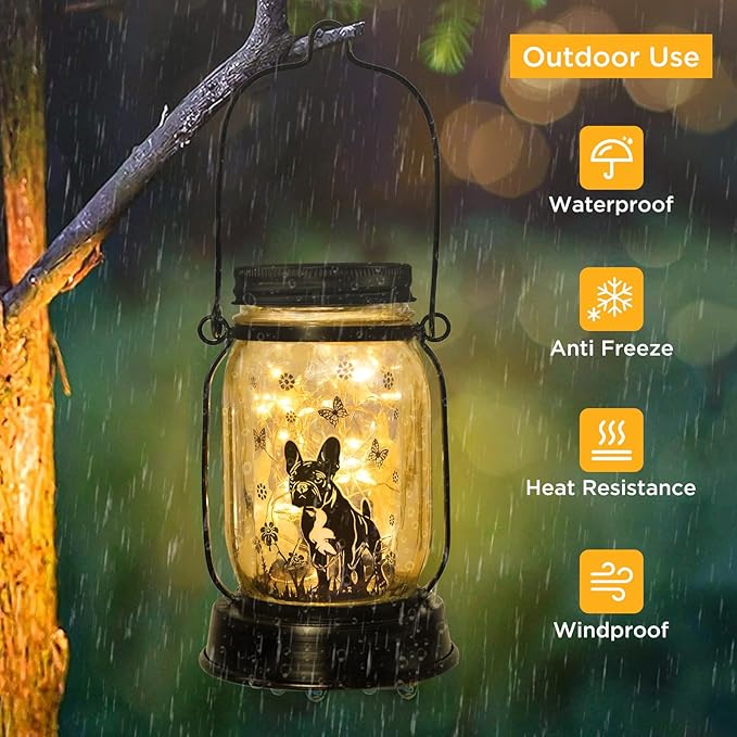 French Bulldog Gifts for Women/Men French Bulldog Solar Lanterns Dog Mom Birthday Dog Lovers