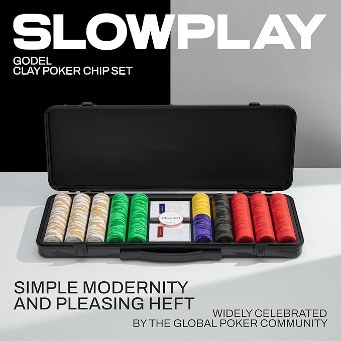 SLOWPLAY Godel 14g Clay Poker Chips Set for Texas Hold?™em, 300 PCS [Blank Chips] Features a