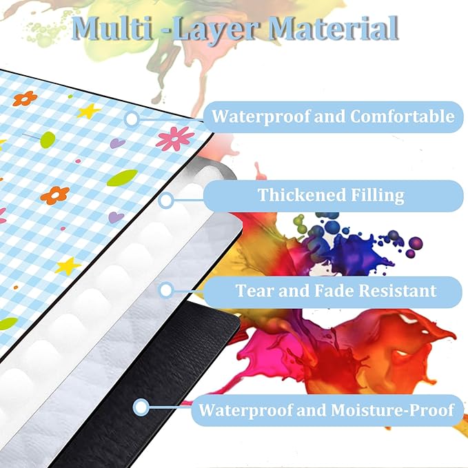 Extra Large Picnic Blanket Waterproof,80"x 80"Foldable Machine Washable Beach Blankets,Outdoor