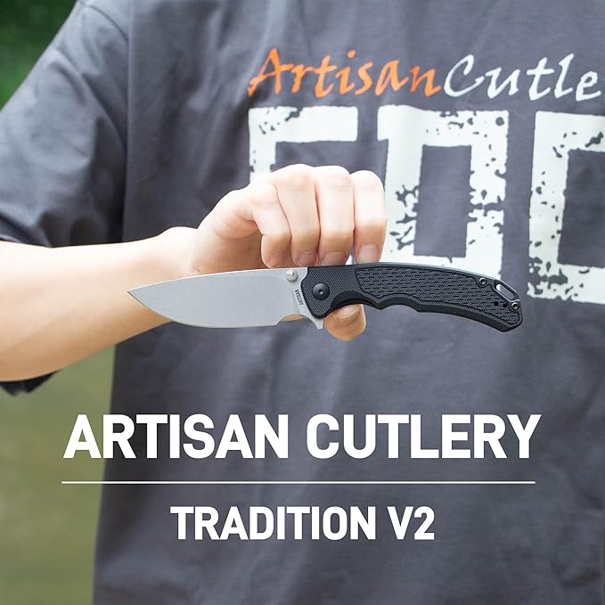 ARTISANCUTLERY Tradition V2 Pocket Knife for Men, 3.58" AR-RPM9 Steel Blade G10 Handle Folding