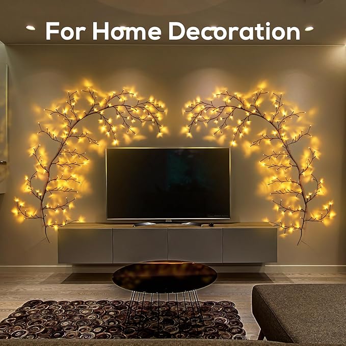 Enchanted Willow Vine Lights for Home Decor with 160LEDs, 8.2FT Wall Decoration Light with 8 Remote