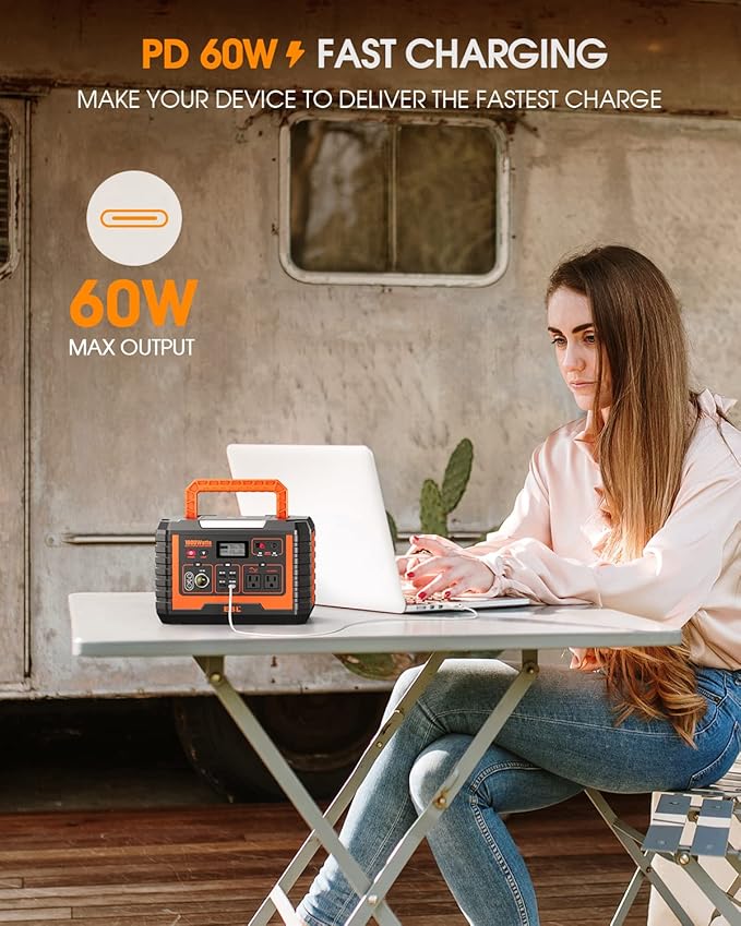 EBL Portable Power Station 1000W, Camping Solar Generator 270000mAh with 110V AC Outlet, PD 60W