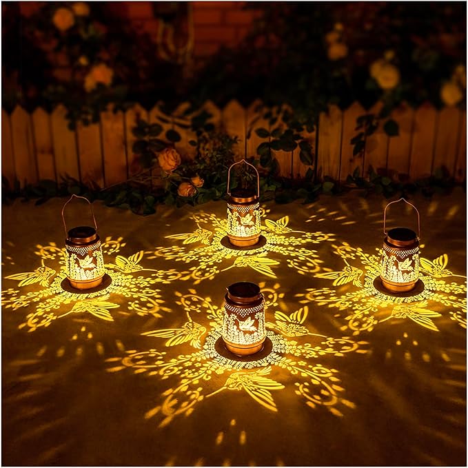 Hummingbird Solar Lanterns Outdoor Waterproof Hanging Solar Lights Hummingbird Gifts for Women Men