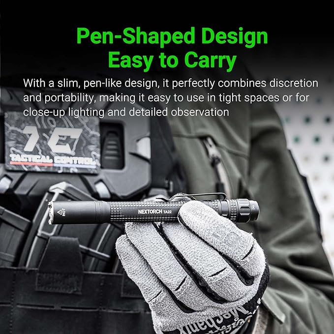 NEXTORCH TA22 Tactical EDC Flashlight Penlight Rechargeable Pen Flashlight, 850 Lumens, Waterproof