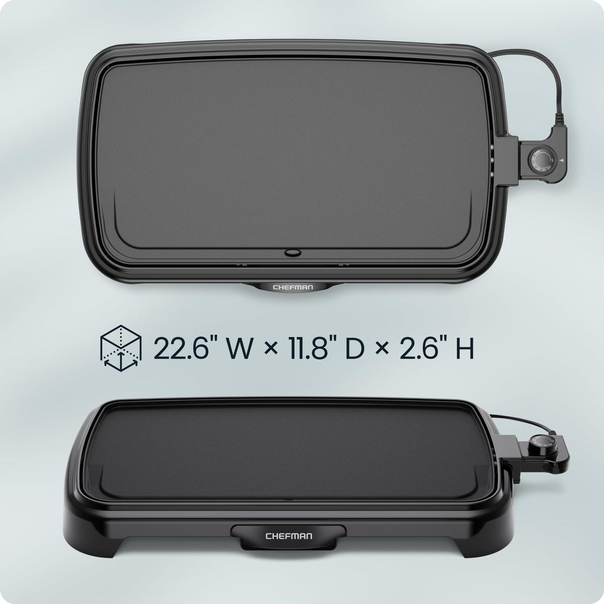 Chefman XL Electric Griddle with Removable Temperature Control, Immersible Flat Top Grill, Burger