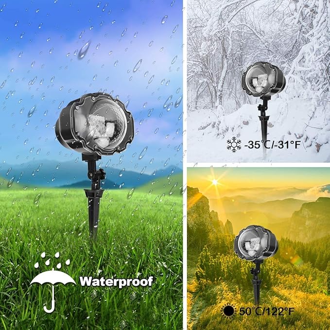Christmas Snowfall Projector Lights Outdoor,Snow Falling Projector Lamp Dynamic Snow Effect