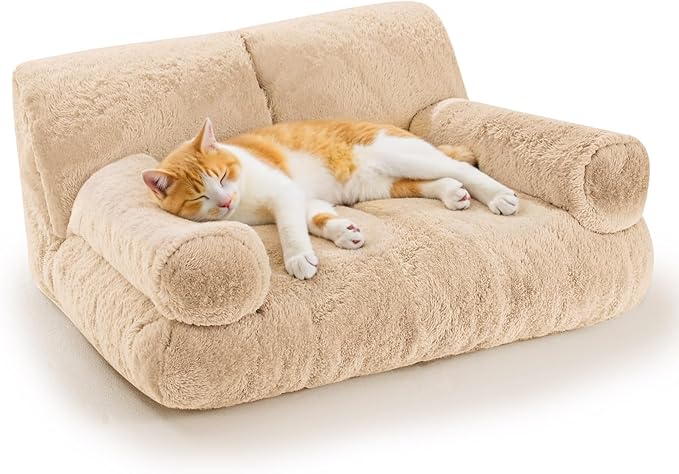 Gimars Upgrade Large Cat Bed for Indoor Cats -Added 10% More Stuff Sponge, Orthopedic Pet Couch