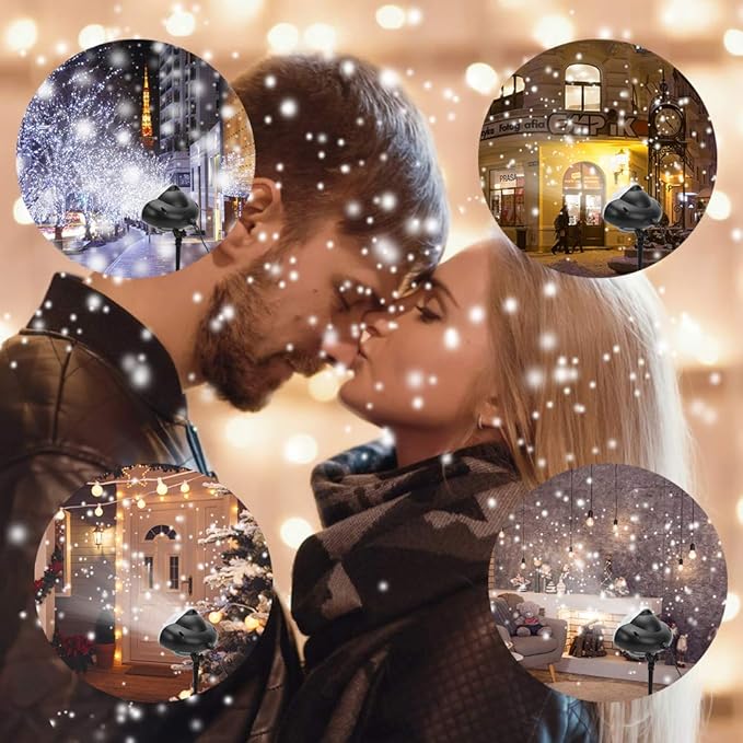 Christmas Snowfall Projector Lights,FLEVO Waterproof Snowfall LED Light Projector,Outdoor Indoor