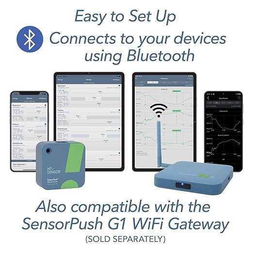 HT.w Smart Temperature Sensor & Humidity Sensor - Bluetooth Thermometer and Hygrometer with App