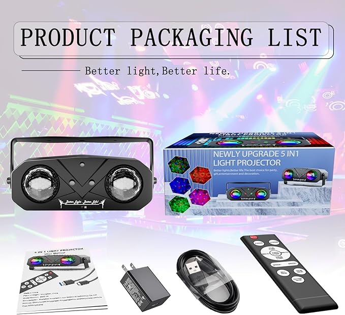 Party Lights Starry Sky Projector Ocean Wave Projector 3 in 1, DJ Dicso Ball Home Light with Remote