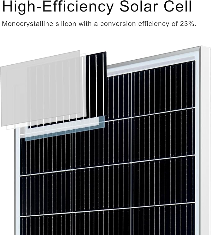 Solar Panel 300W 12V/24V, 2pcs 150W High-Efficiency Monocrystalline PV Module Power for Battery