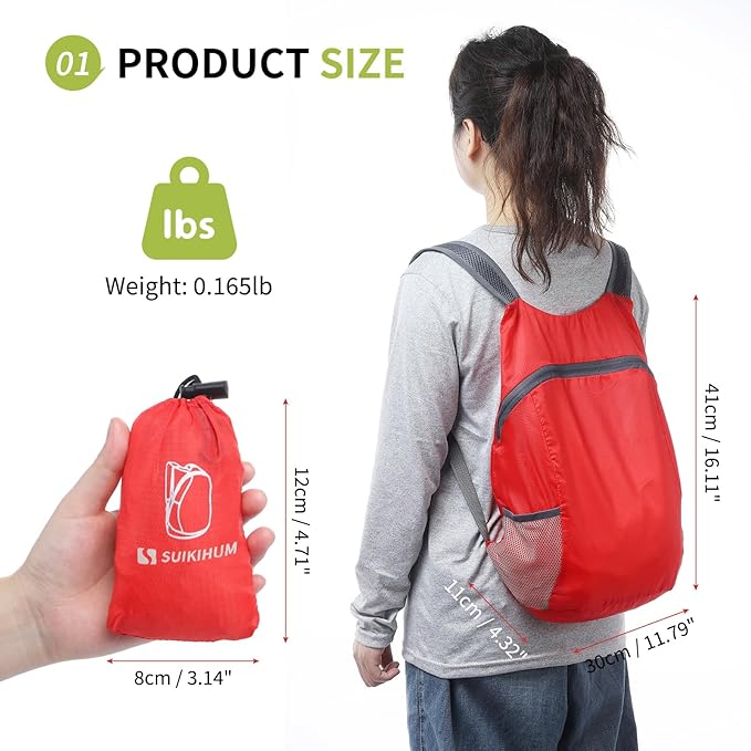 20L Ultra Hiking-Daypack Lightweight Foldable Travel Packable Backpack for Camping Cycling