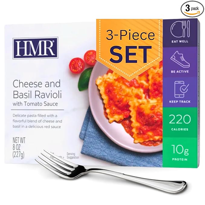 HMR Cheese and Basil Ravioli Entrée | Pre-packaged Lunch or Dinner to Support Weight Loss | Ready