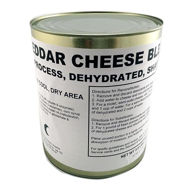 Freeze Dried Canned Powdered Cheddar Cheese Can | Jarred and Packed Long Term Food Storage (25+