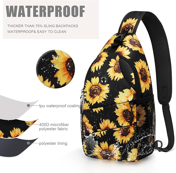 Crossbody Bags for Women Men Trendy Sling Bag Bakpack Casual Chest Bag with Convertible Shoulder