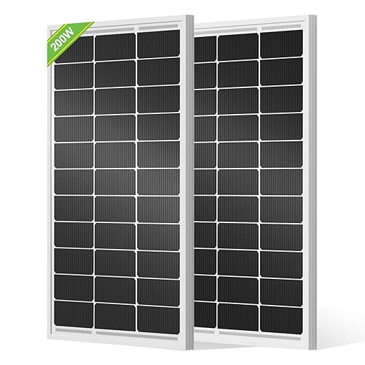 ECO-WORTHY 2pcs 100 Watt Solar Panels Monocrystalline Solar Panel for 12V/24V Battery RV Marine