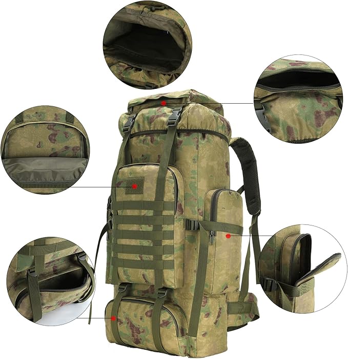Hiking Backpack for Men 70L/100L Camping Backpack Military Rucksack Molle 3 Days Assault Pack for