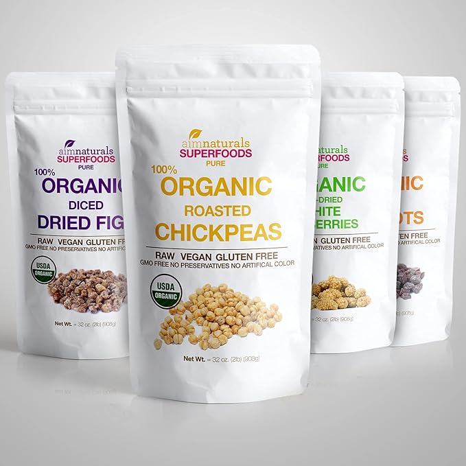 Organic Roasted Chickpeas 2 LB- USDA Organic Certified – Healthy Snack, Lightly Roasted, No Oil, No